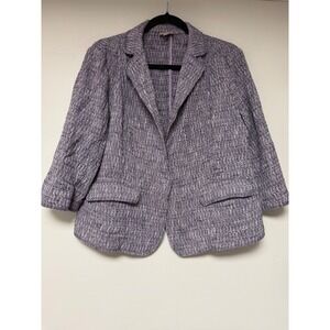 J. Jill Women's Tweed Blazer Size‎ 12 Purple Career Casual Jacket
